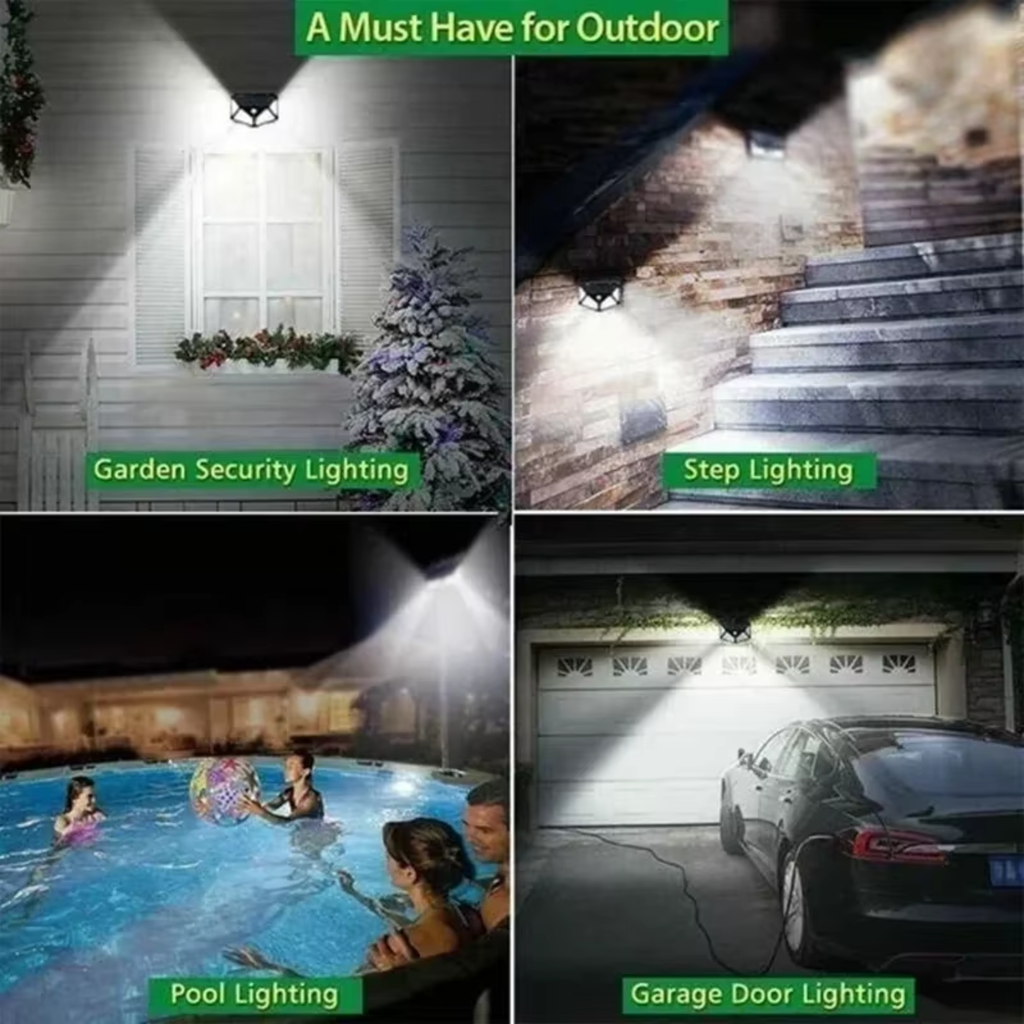 SolarGuard Motion Sensor Wall Light – 100 LED Waterproof Outdoor Solar Light