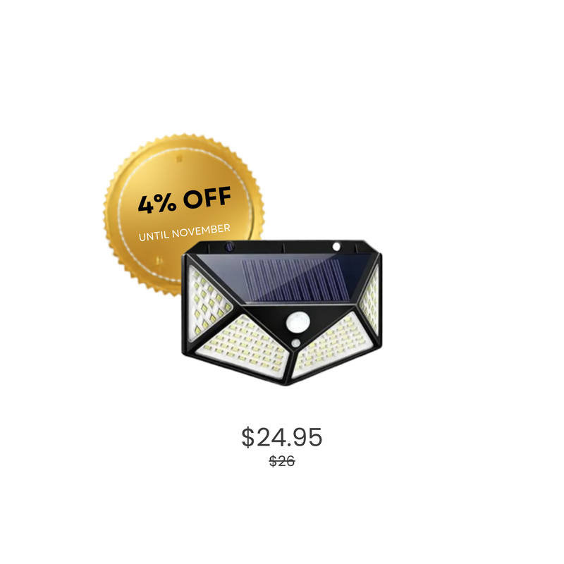 SolarGuard Motion Sensor Wall Light – 100 LED Waterproof Outdoor Solar Light