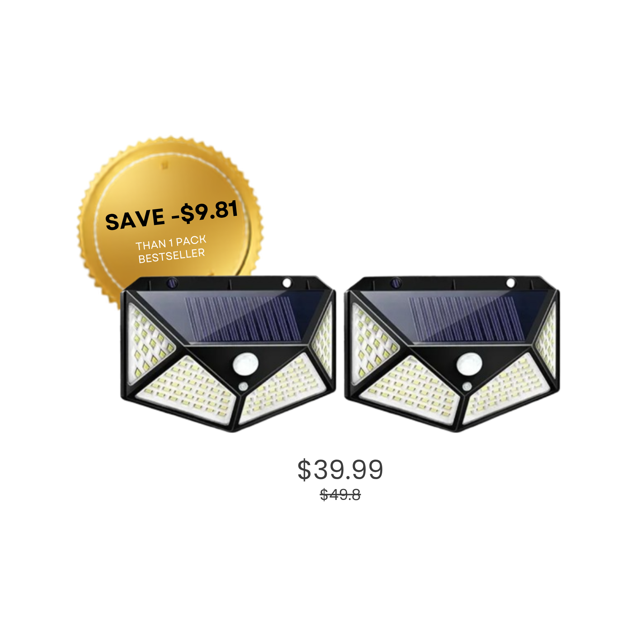 SolarGuard Motion Sensor Wall Light – 100 LED Waterproof Outdoor Solar Light