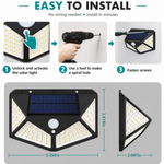 SolarGuard Motion Sensor Wall Light – 100 LED Waterproof Outdoor Solar Light